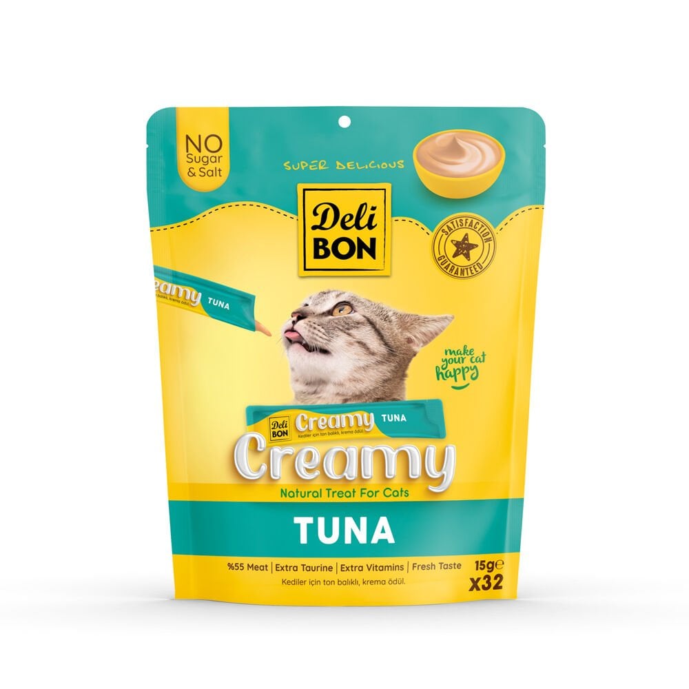 Delibon Krema Kedi Ödül Maması 15g 32 Adet Ton Balıklı