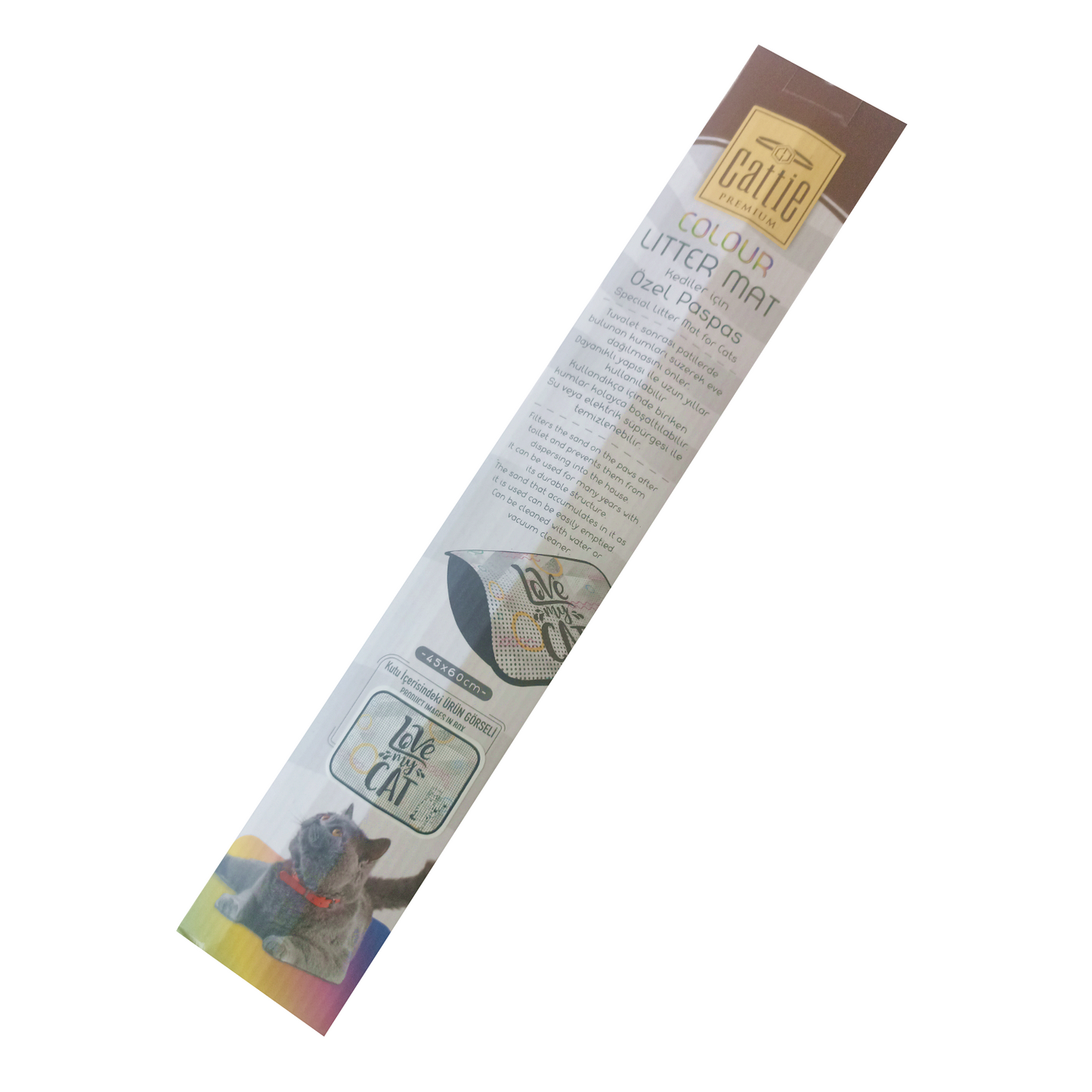 Cattie Kum Toplayıcı Fonksiyonel Renkli Kedi Paspası 45 x 60 cm