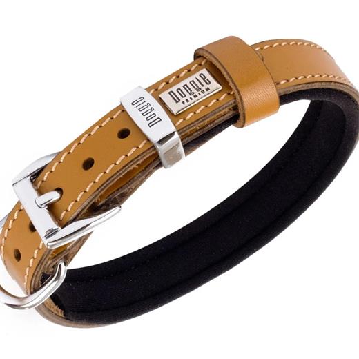 Doggie El Yapımı Konforlu Deri Köpek Tasması 2x30-35 cm Kamel