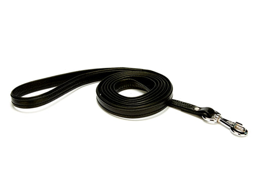 Doggie Flotter El Yapımı Deri Köpek Gezdirme Kayışı 2 cm x 120 cm Siyah