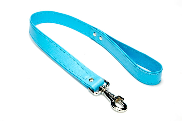 Doggie Flotter El Yapımı Deri Köpek Gezdirme Kayışı 3 cm x 60 cm Mavi