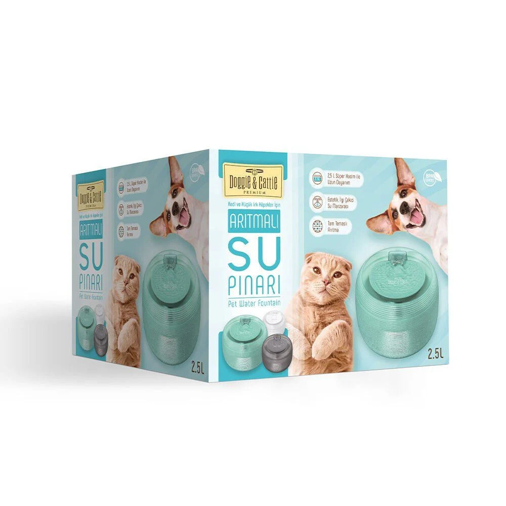Cattie Kedi Köpek Su Pınarı Klasik Model 2,5 L Beyaz