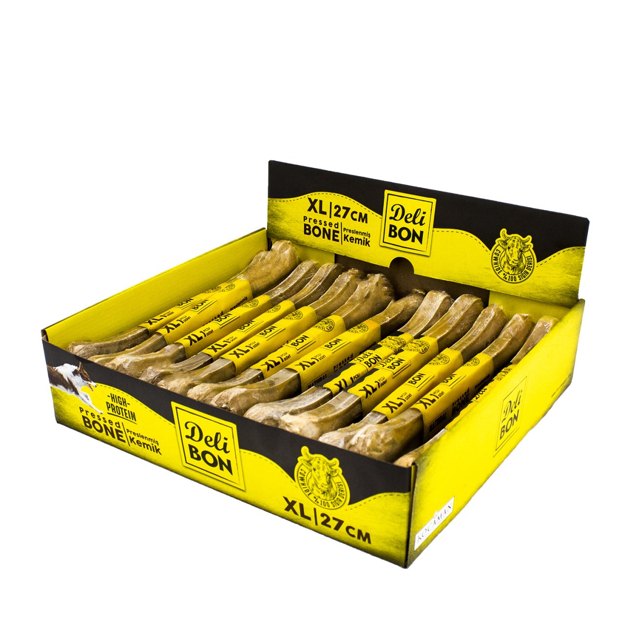 Delibon 27cm Deri Köpek Çiğneti Pres Kemik 1x27cm Natural