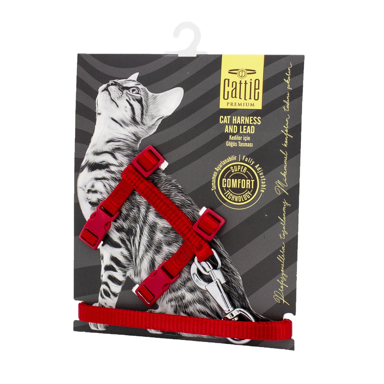 Doggie Kedi Göğüs Tasması 22/36 cm Kırmızı