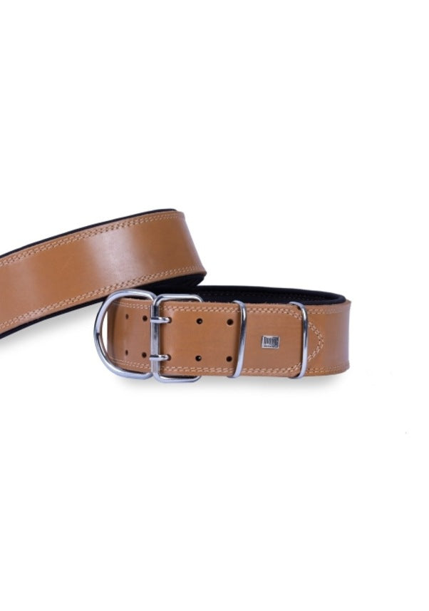 Doggie Konfor Deri El Yapımı Köpek Boyun Tasması 6x55-65 cm Kamel