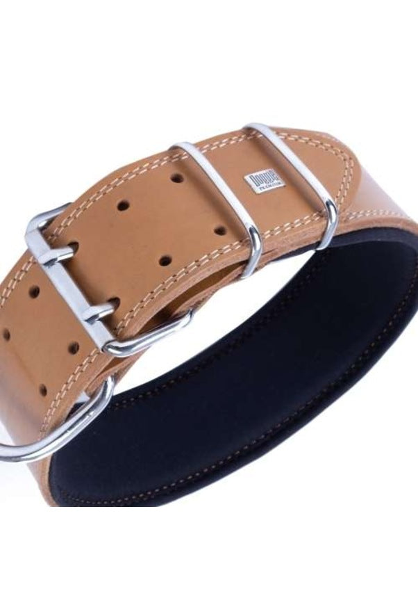 Doggie Konfor Deri El Yapımı Köpek Boyun Tasması 6x55-65 cm Kamel
