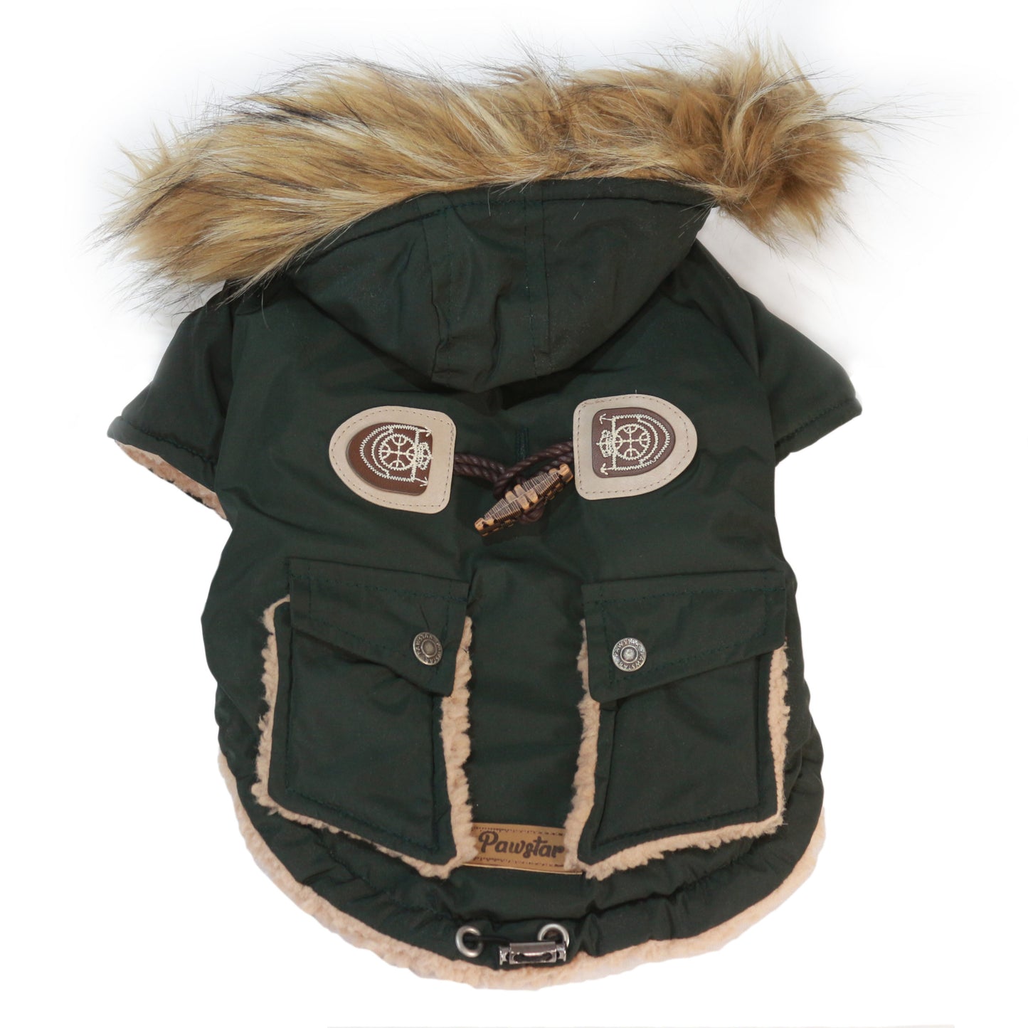 Antler Buttoned Coat Küçük ve Orta Irklar İçin Kapşonlu Köpek Montu X Large