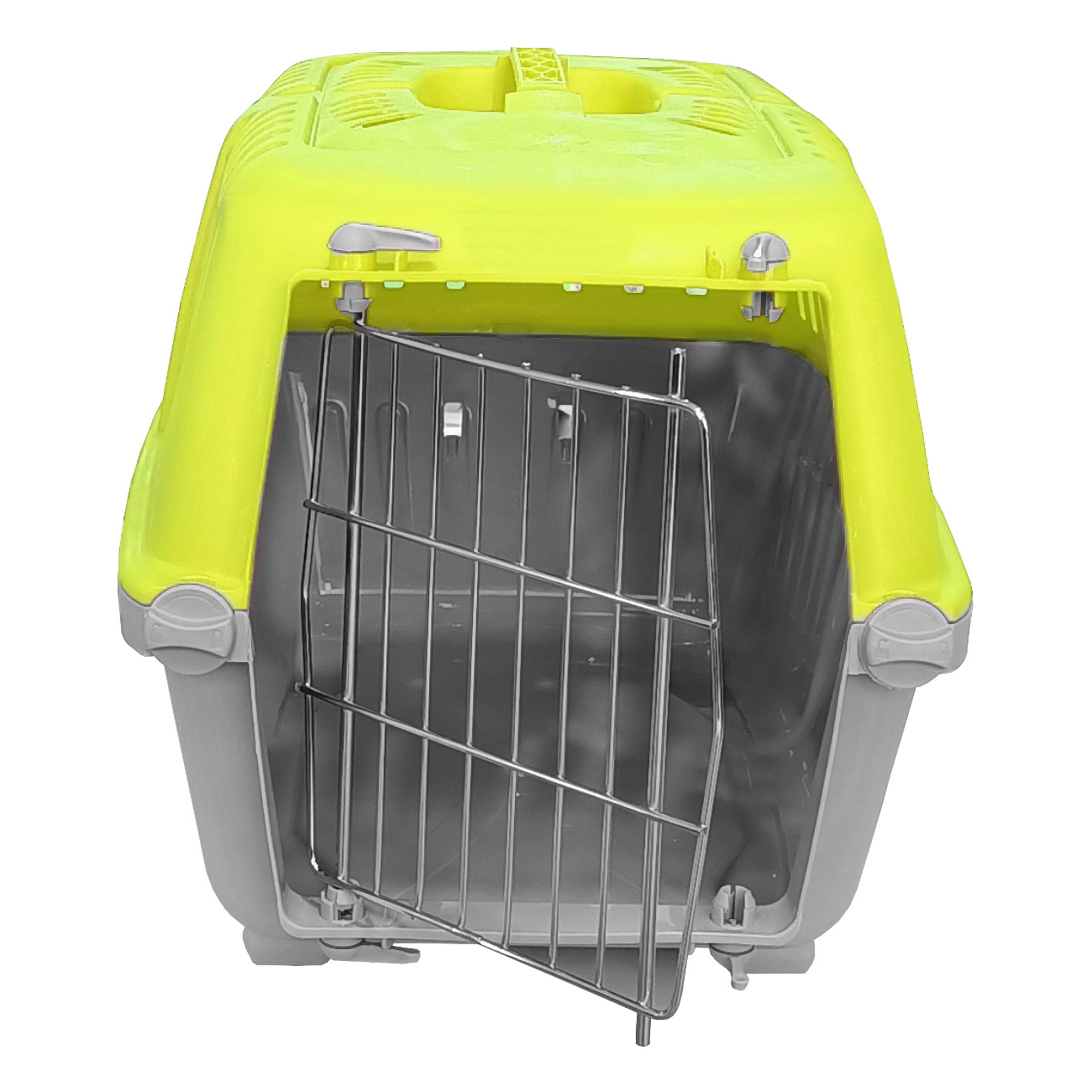 Markapet Metal Kapaklı Kedi Köpek Taşıma Çantası 28 x 32-44 cm Sarı Gri