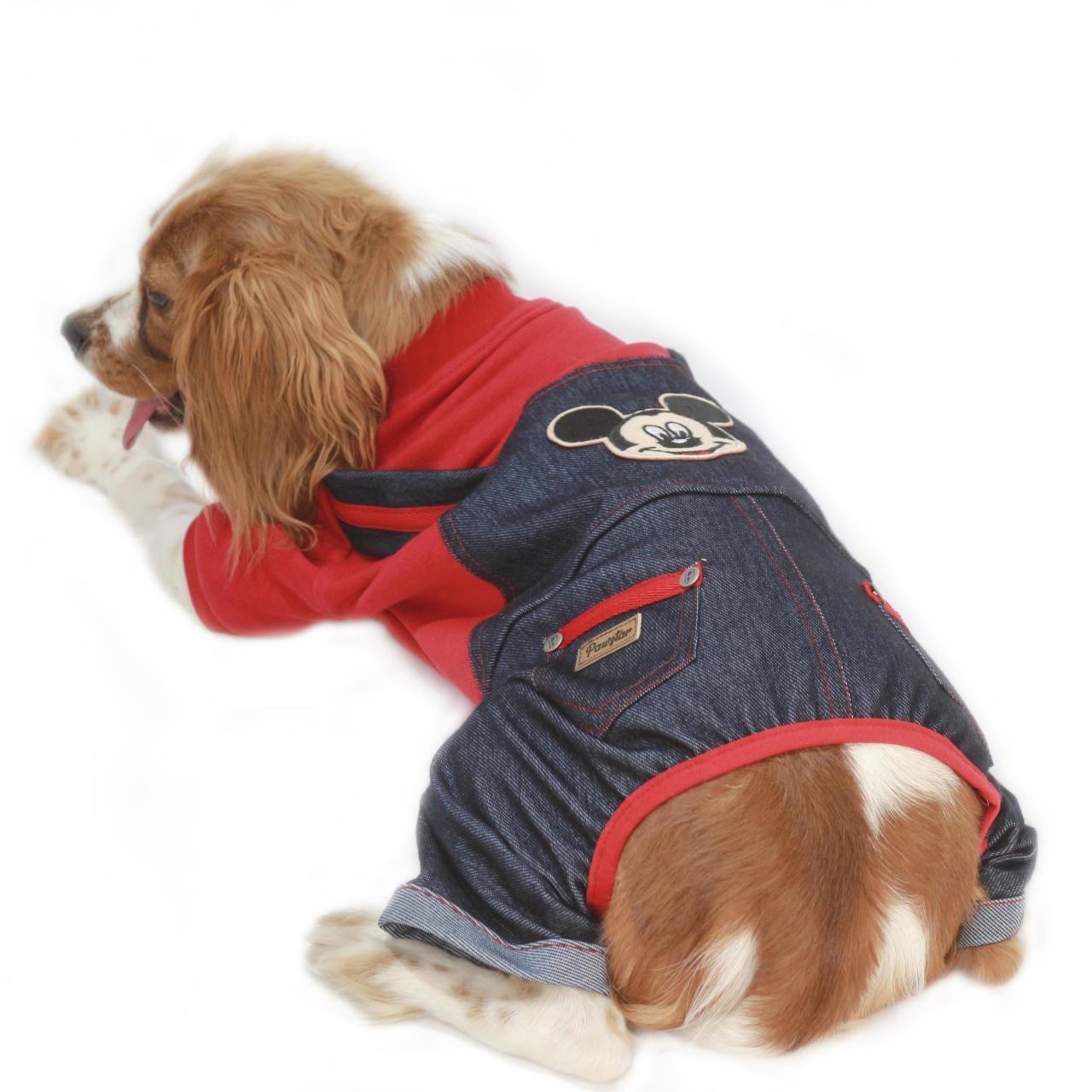 Mikie Denim Romper Köpek Tulumu Kıyafeti Small