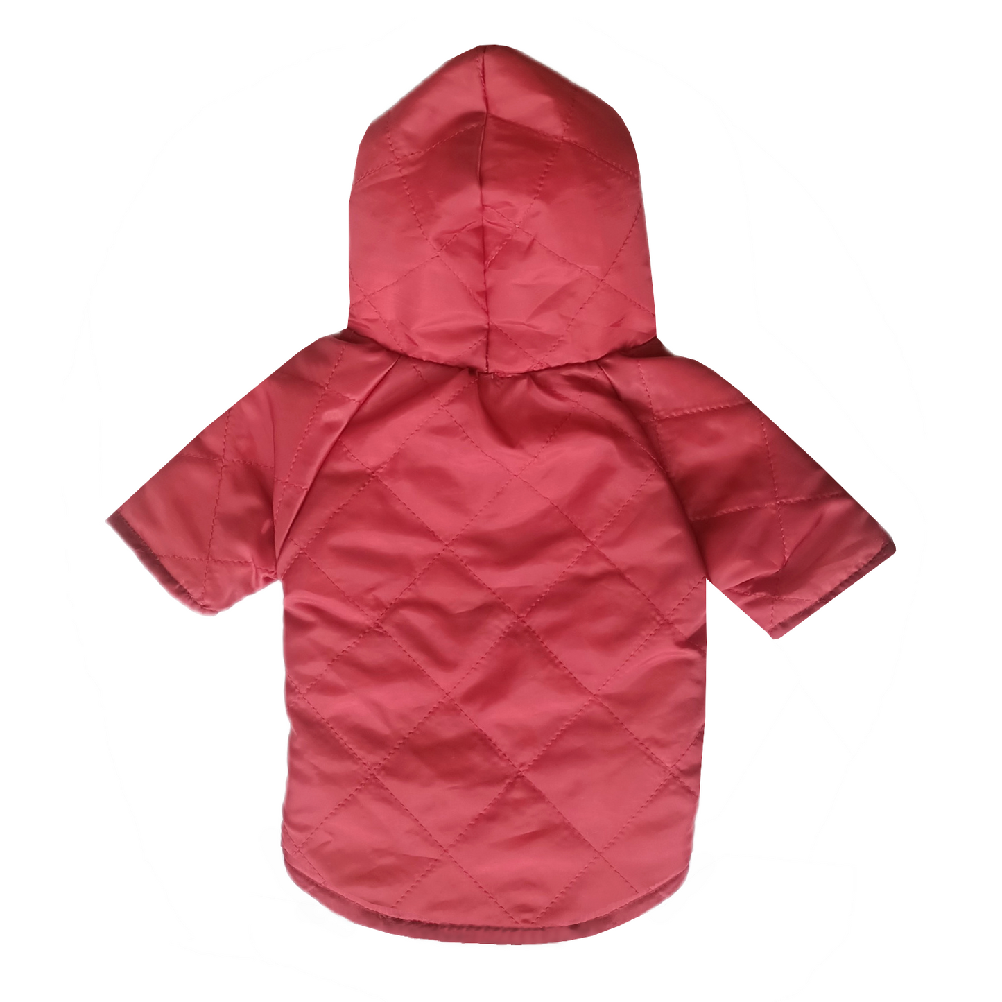 Kapşonlu Ve Astarlı Köpek Montu Large 32-46 cm Kırmızı Siyah