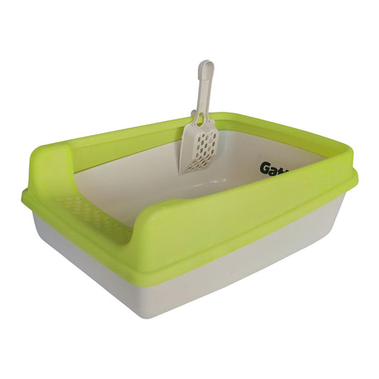 Kedi Tuvalet Kum Kabı 50/37/13.5 cm Neon Sarı + Kürek Hediye