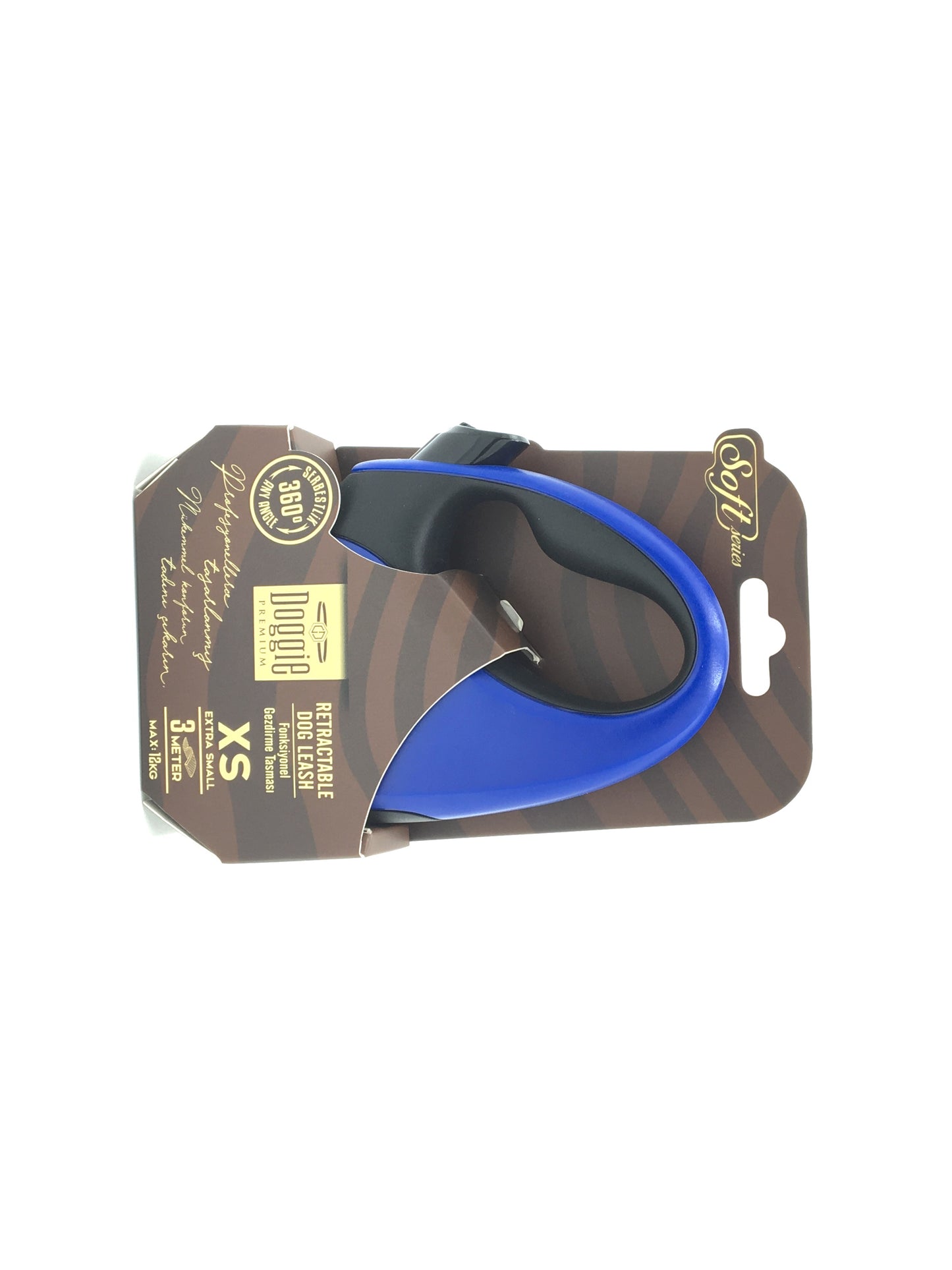 Doggie Soft Seri Otomatik Makaralı Gezdirme Tasması 12 kg / 3 M Mavi