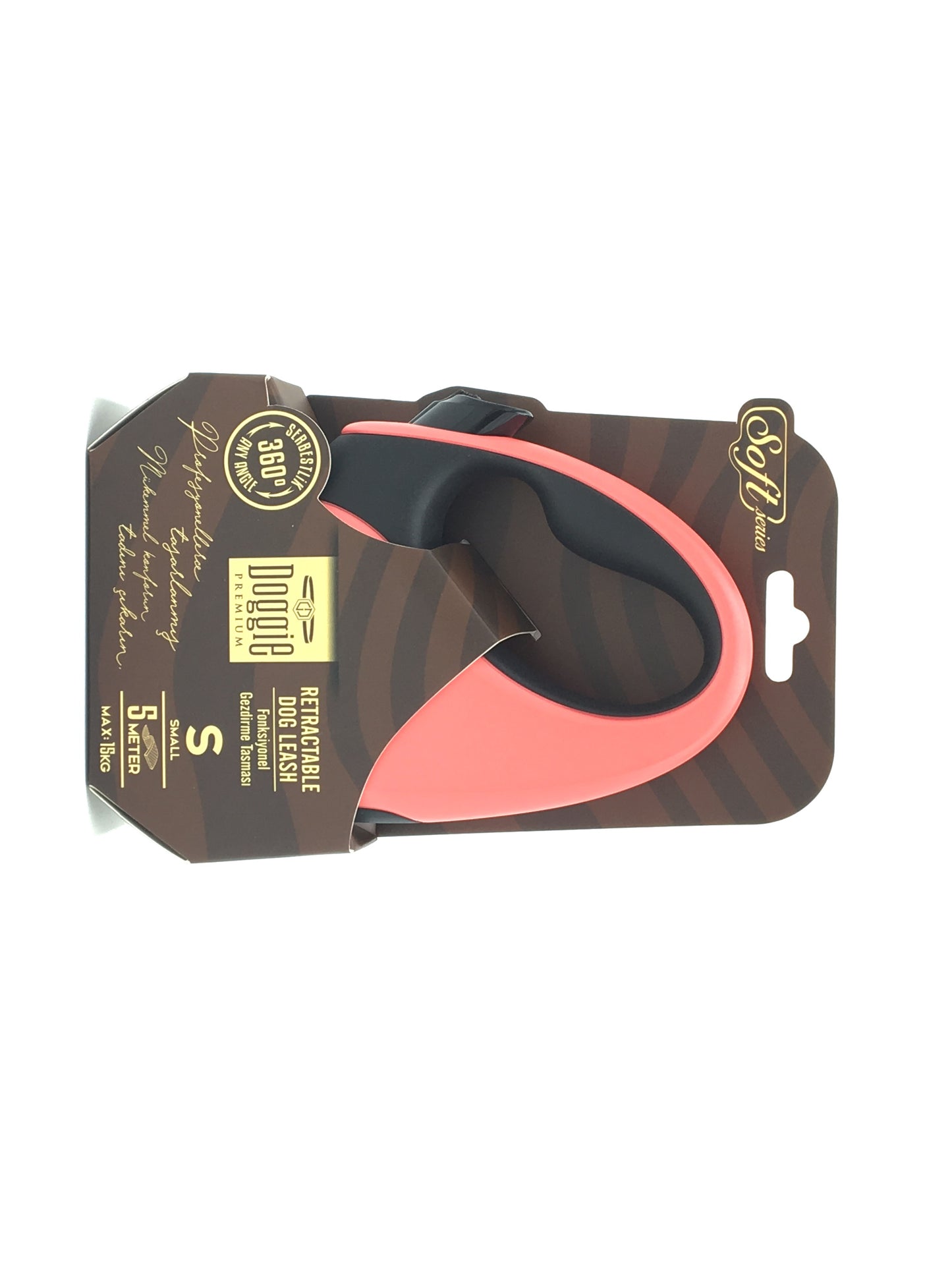 Doggie Soft Seri Otomatik Makaralı Gezdirme Tasması 15 kg / 5 M Pembe
