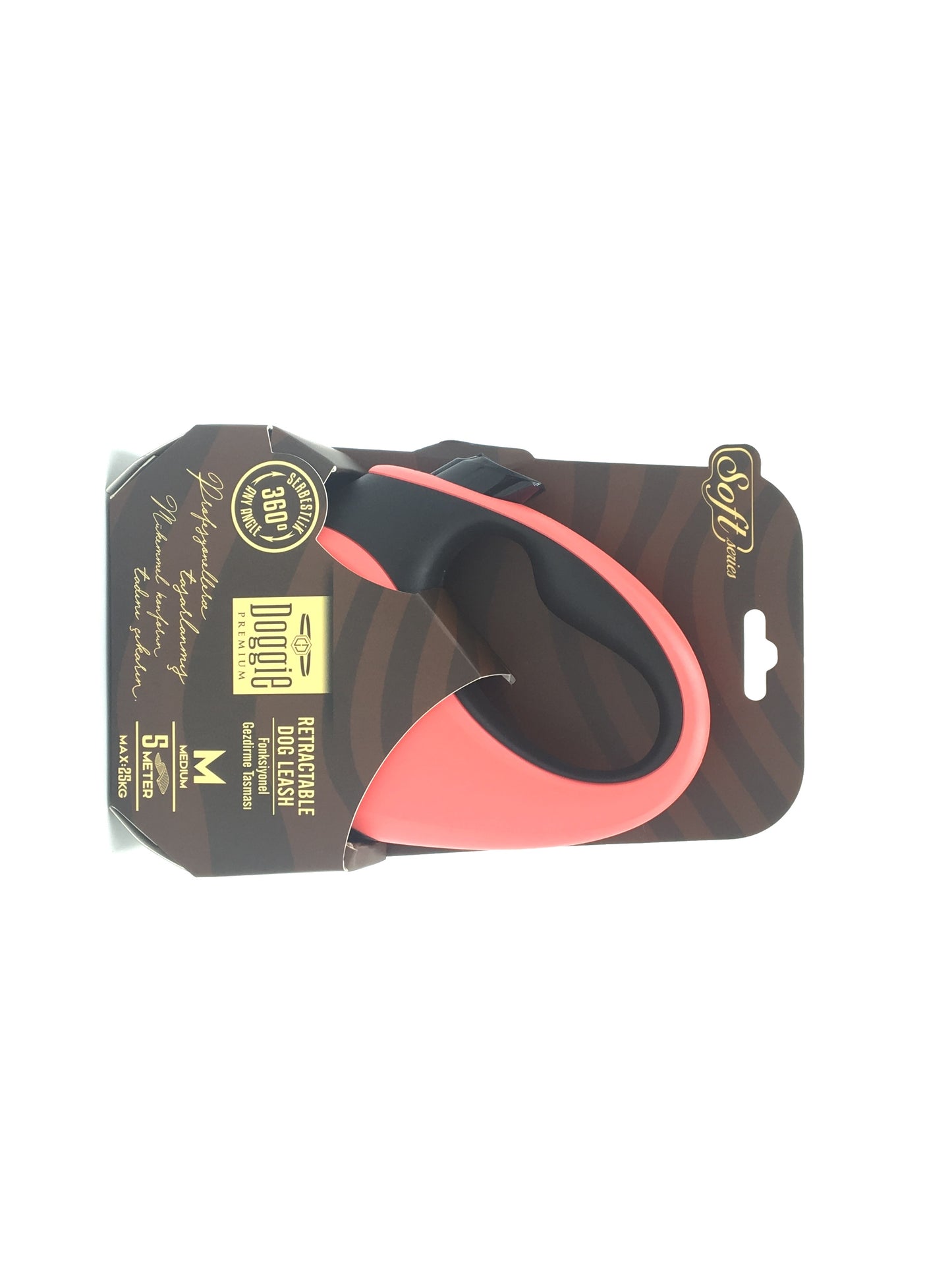 Doggie Soft Seri Otomatik Makaralı Gezdirme Tasması 25 kg / 5 M Pembe