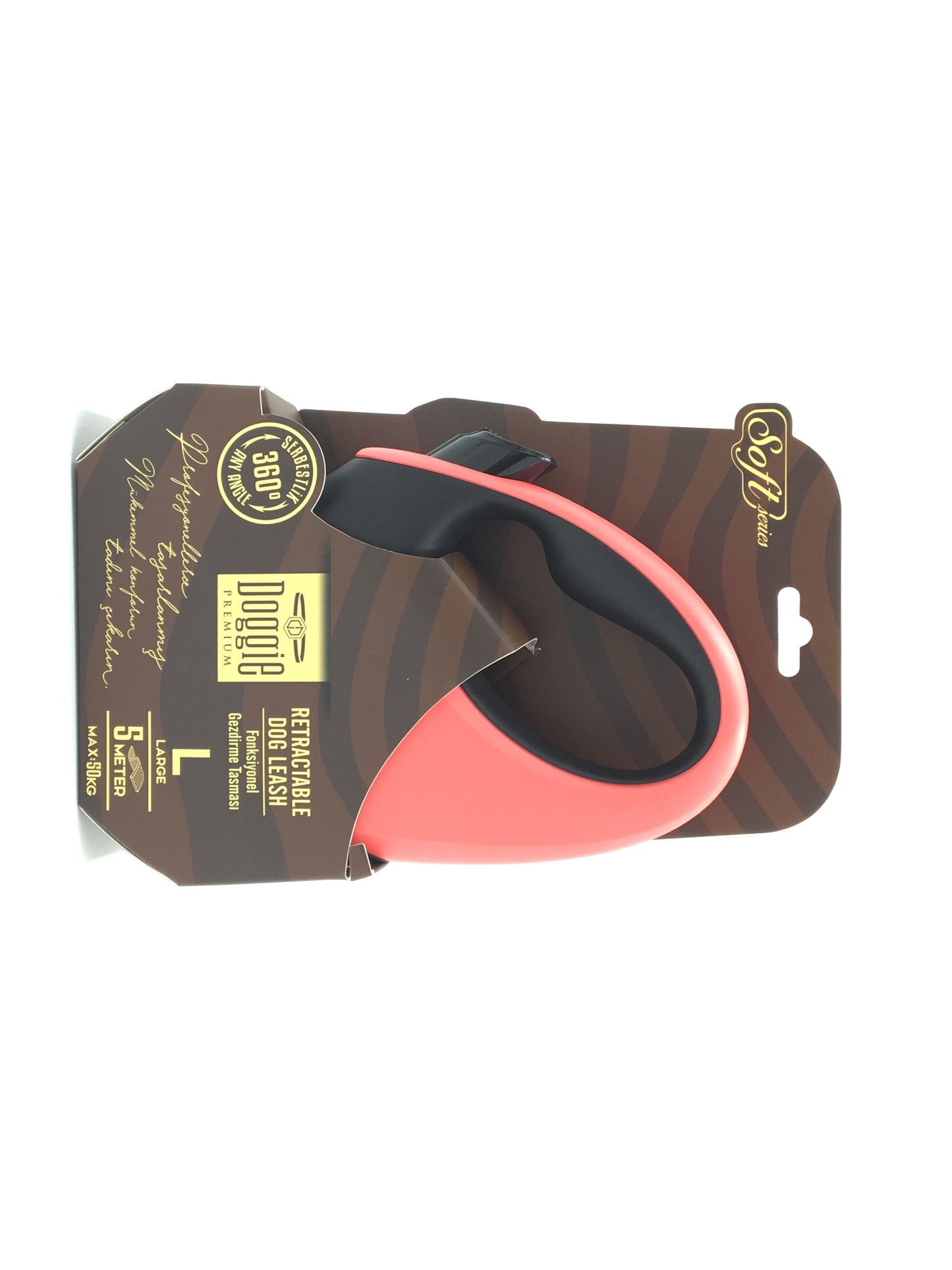Doggie Soft Seri Otomatik Makaralı Gezdirme Tasması 50 kg / 5 M Pembe