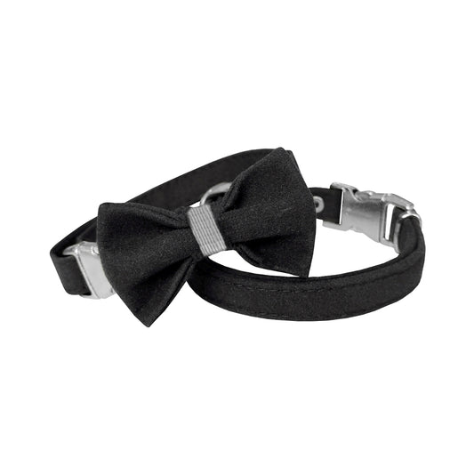 Markapet Kadife Kedi Boyun Tasması Papyonlu 20-32 cm Siyah