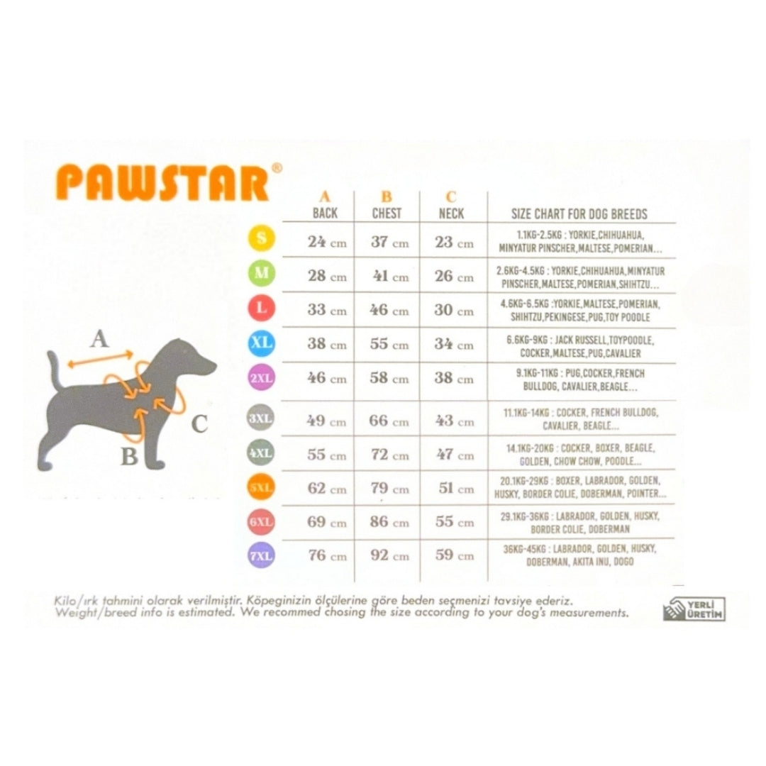 PawStar Yellow Polka-Dot M 28 x 26 x 41 cm