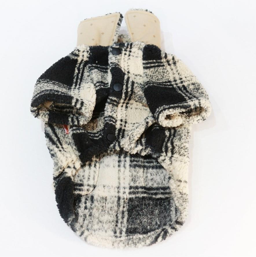 Plaid Coat Peluş Kedi Köpek Ceketi Kıyafeti Small