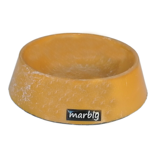Marbly Sarı Dalgalı Mermerit Kedi Köpek Mama Su Kabı 470 ml