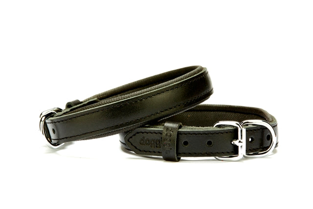Doggie El Yapımı Konforlu Deri Köpek Tasması 2,5x37-45 cm Siyah