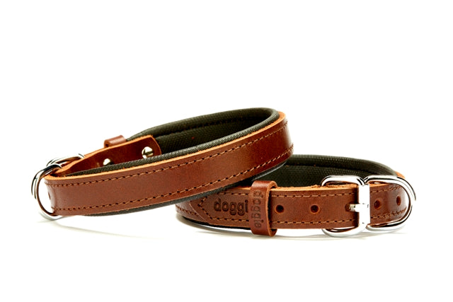 Doggie El Yapımı Konforlu Deri Köpek Tasması 2x30-35 cm Kahverengi