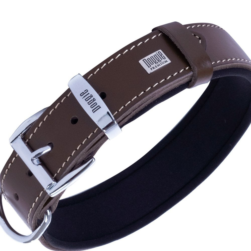 Doggie El Yapımı Konforlu Deri Köpek Tasması 3x42-50 cm Kahverengi