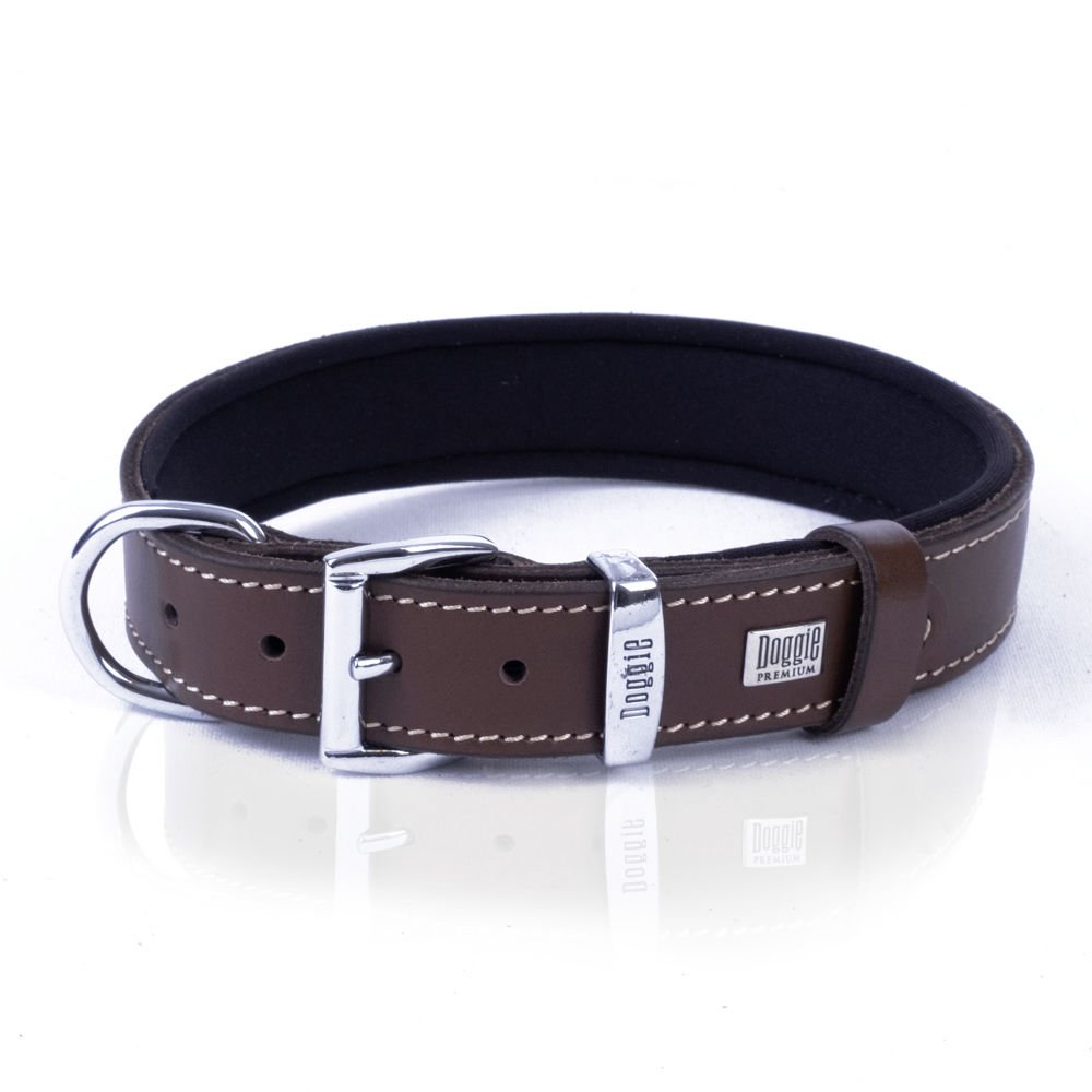 Doggie El Yapımı Konforlu Deri Köpek Tasması 3x42-50 cm Kahverengi