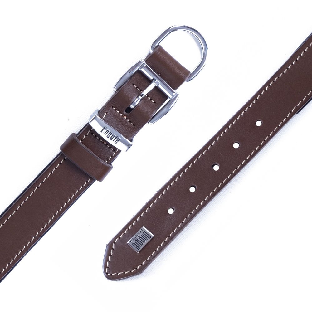Doggie El Yapımı Konforlu Deri Köpek Tasması 3x42-50 cm Kahverengi