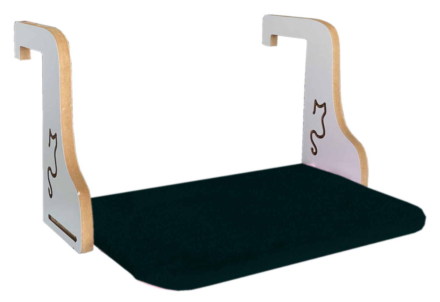 Ahşap Kedi Kalorifer Peteği Radyatör Yatağı 32 cm x 50 cm Siyah ( 15 kg )