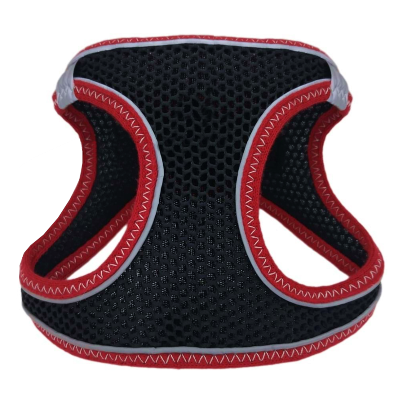 Üç Kilitli Sportif Kedi Köpek Göğüs Tasması 30-38 cm Small Kırmızı-Siyah
