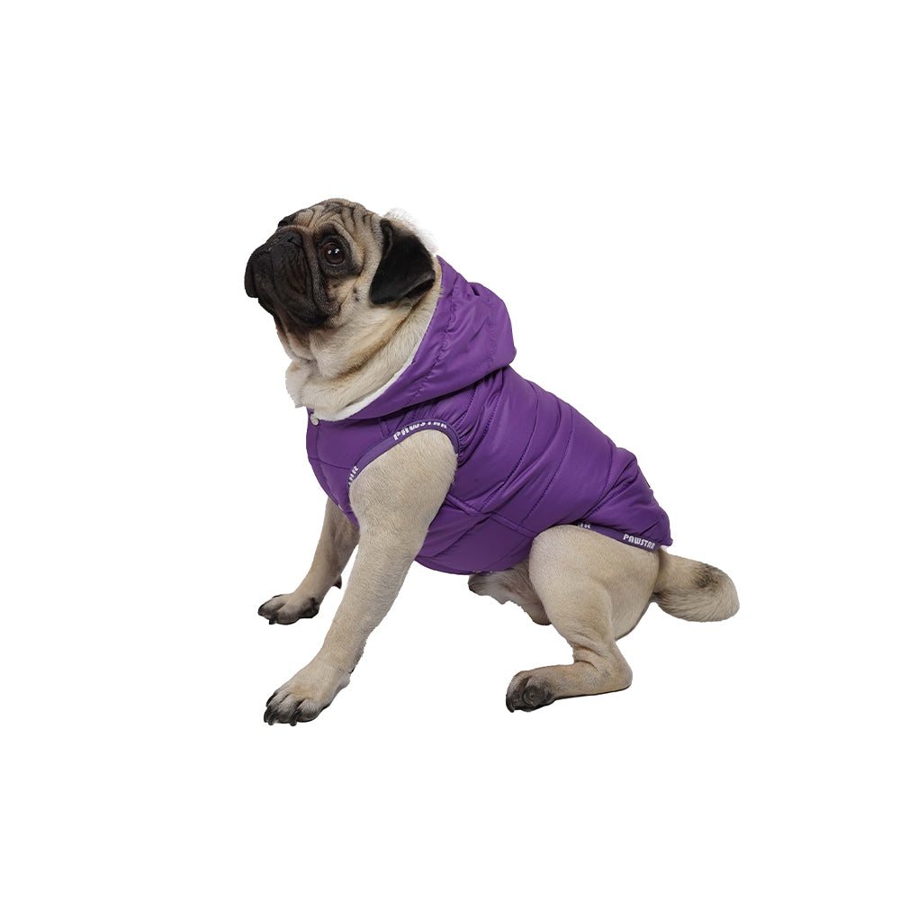 Pawstar Sport Küçük Irk Köpek Yeleği Kapşonlu Mor Small 25 Cm
