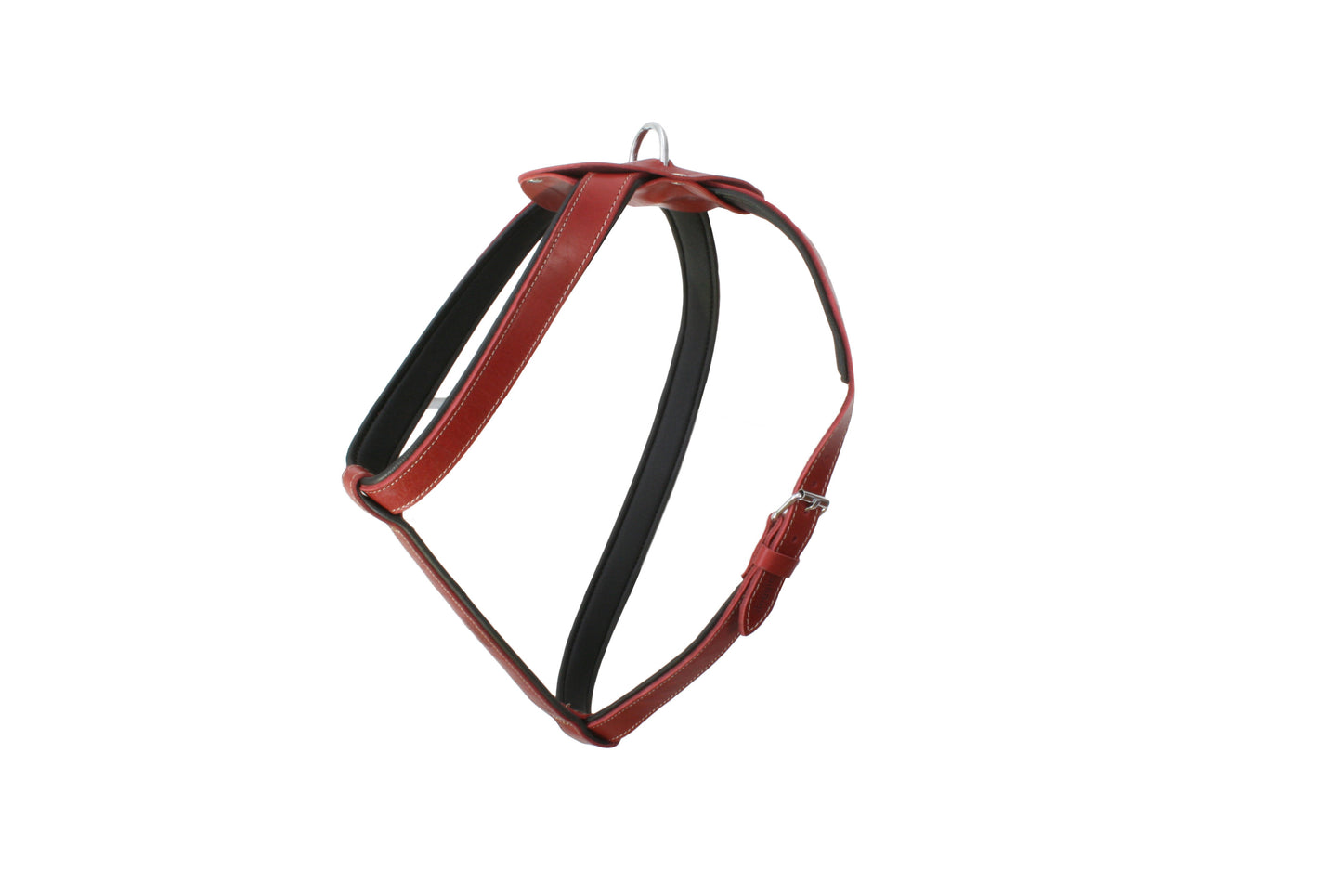 Doggie Konforlu Deriden El Yapımı Köpek Göğüs Tasması 1,5 x 40-60 cm Kırmızı