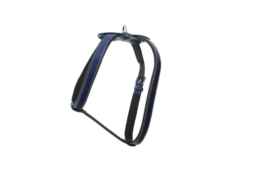 Doggie Konforlu Deriden El Yapımı Köpek Göğüs Tasması 1,5 x 30-45 cm Mavi