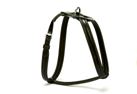 Doggie Konforlu Deriden El Yapımı Köpek Göğüs Tasması 2,5 x 60-85 cm Siyah