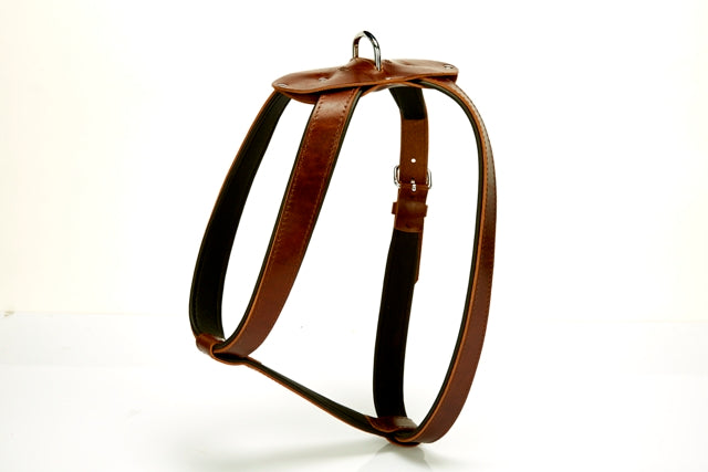 Doggie Konforlu Deriden El Yapımı Köpek Göğüs Tasması 1,5 x 30-45 cm Kahverengi