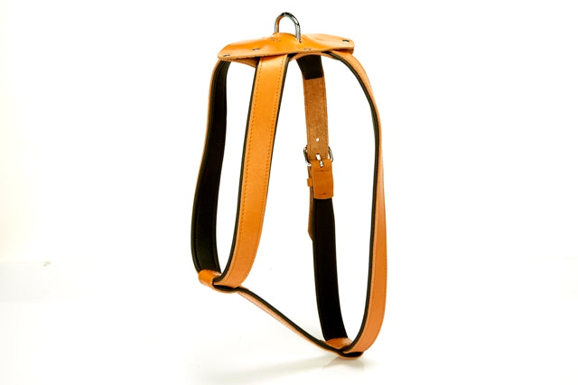 Doggie Konforlu Deriden El Yapımı Köpek Göğüs Tasması 1,5 x 40-60 cm Kamel