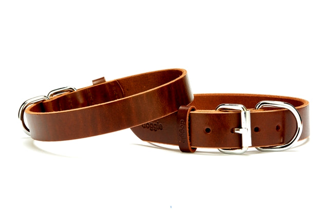 Doggie Deri El Yapımı Köpek Boyun Tasması 1,5x32-37 cm Kahverengi