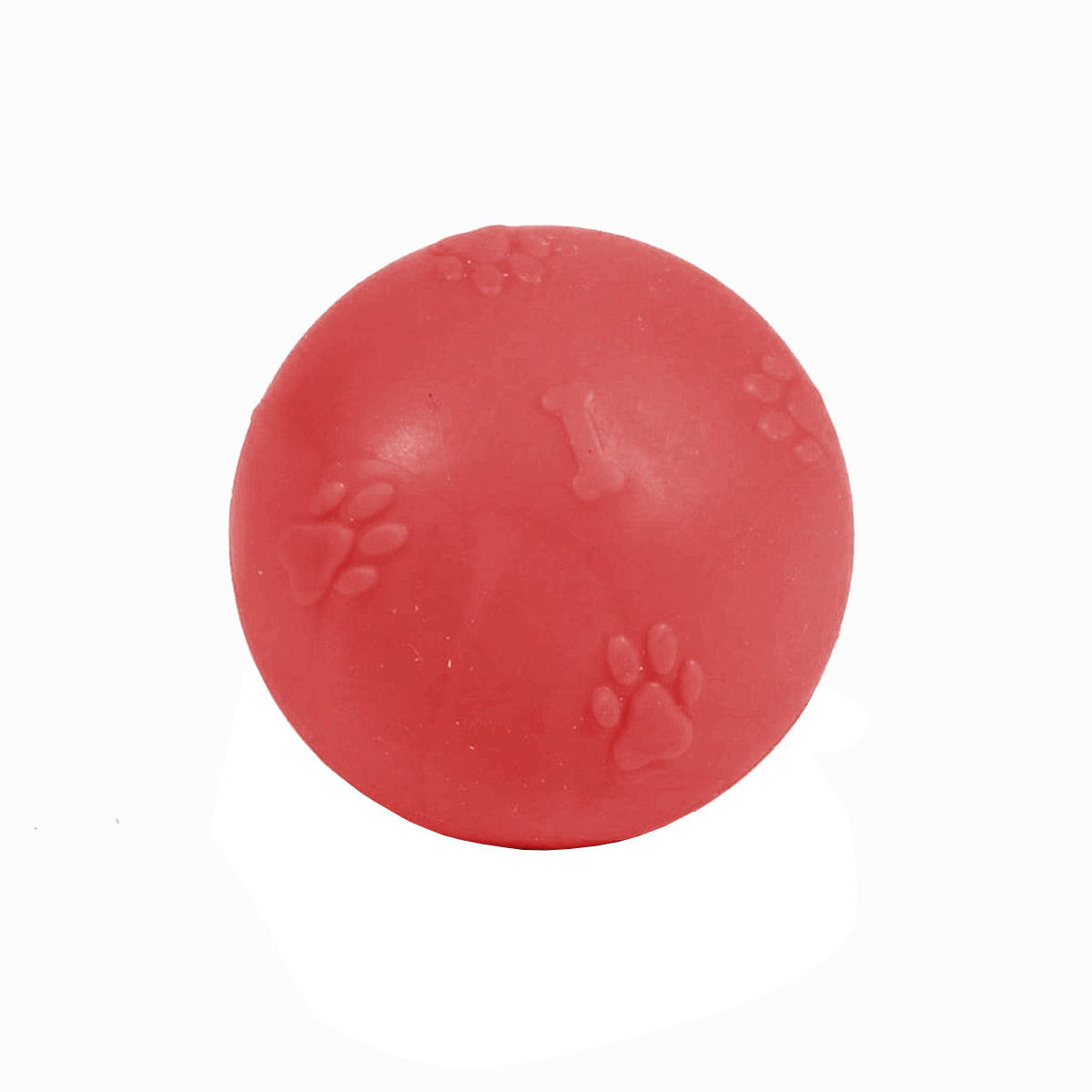Pati Desenli Termoplastik Sert Köpek Oyun Topu 8 cm Large Kırmızı