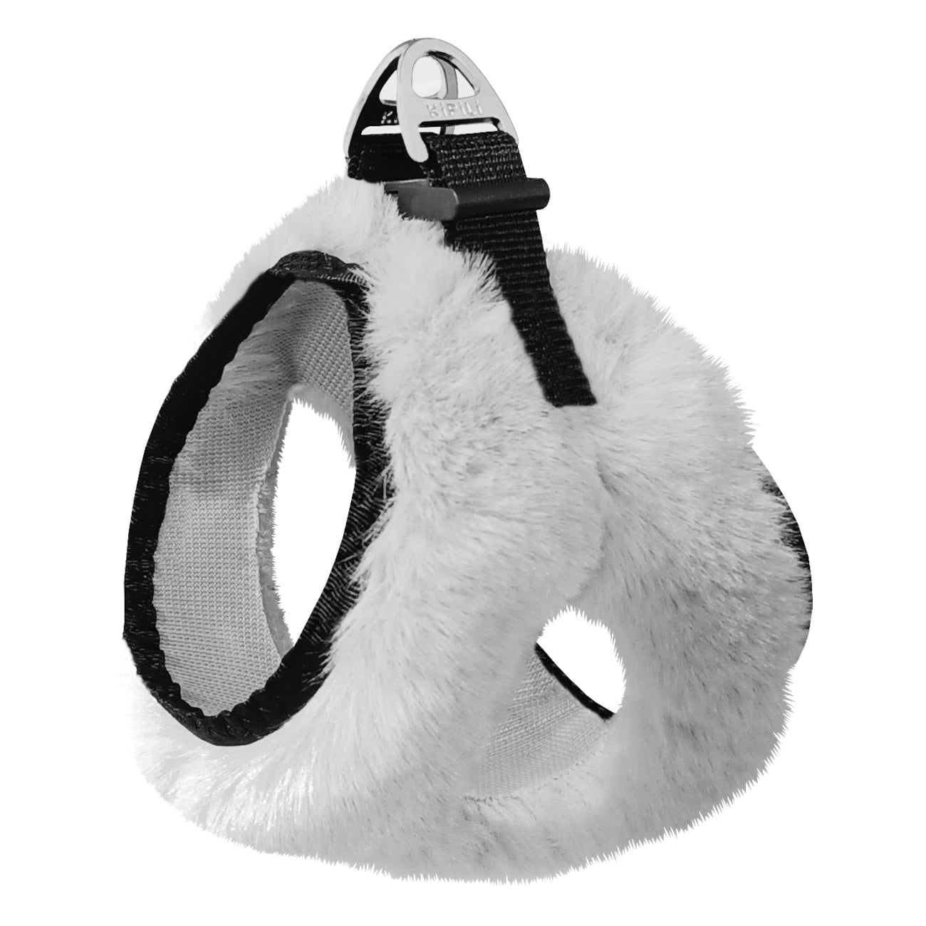 Üç Kilitli Peluş Kedi Köpek Göğüs Tasması 32-40 cm Medium Beyaz