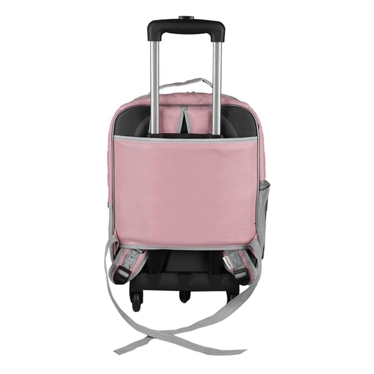 Markapet Deri İşlemeli Tekerlekli Kedi Köpek Taşıma Çantası 25x35x40 cm Açık Pembe