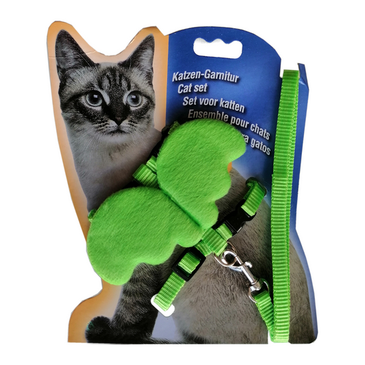 Atlantik Kanatlı Melek Kedi Göğüs Bel Tasması 20*32 cm Yeşil
